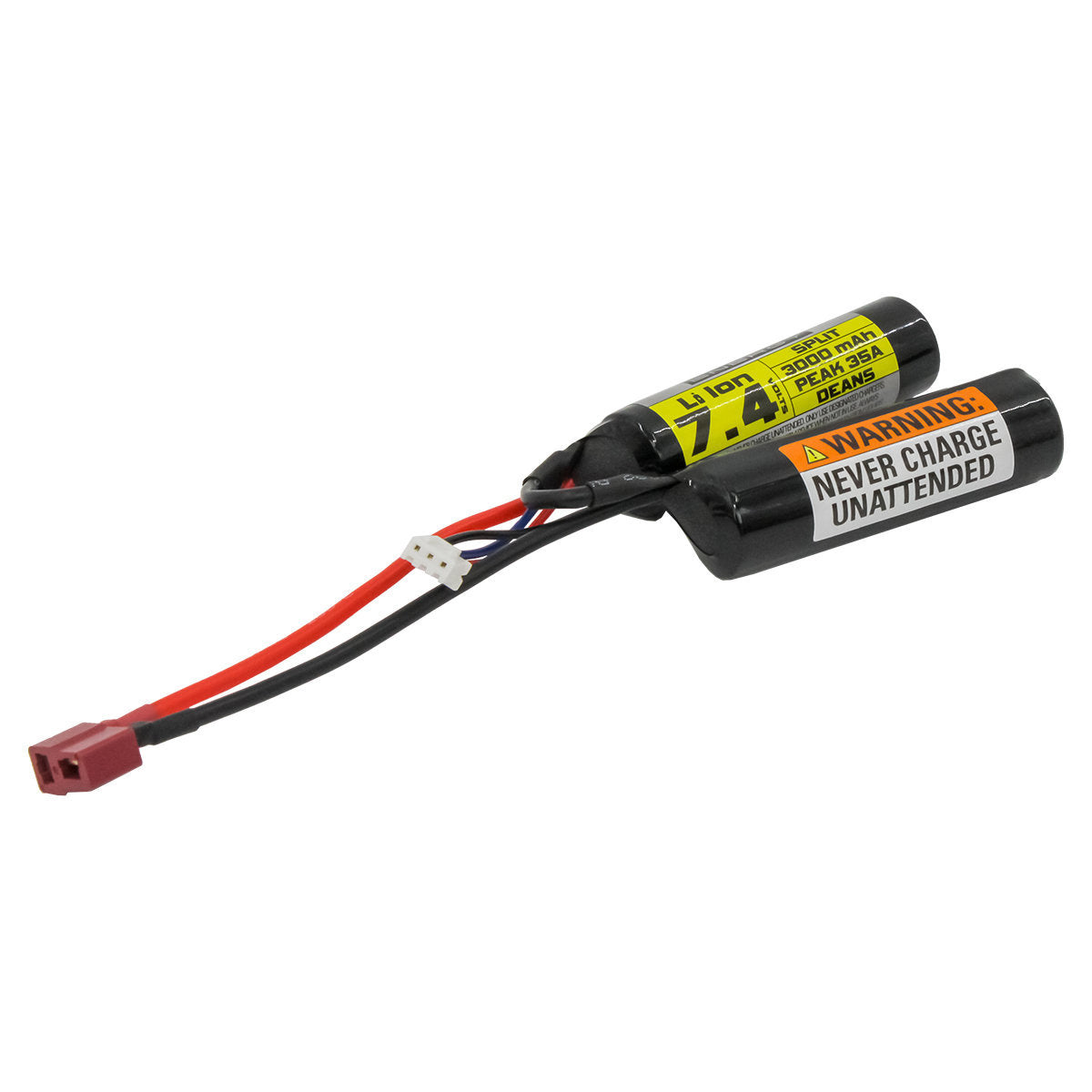 Valken V Energy 7.4V 3000mAh Li-Ion split airsoft battery with Deans connector for crane stocks and PEQ boxes