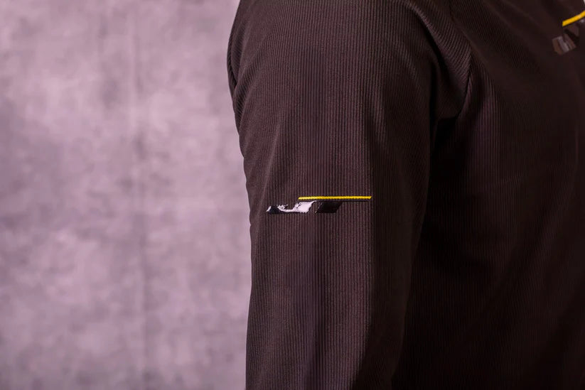 JT Venture Light Breeze Hoodie - Raven - Grey right shoulder view with JT paintball logo