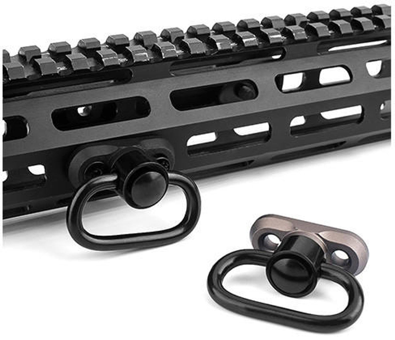 Black ACW M-LOK Sling Swivel Mount Installed on Rifle"