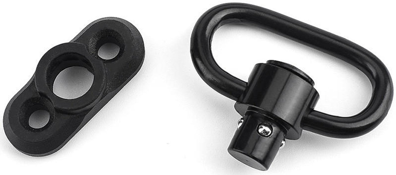 ACW M-LOK Quick Detach Sling Swivel Mount, Black - Side View