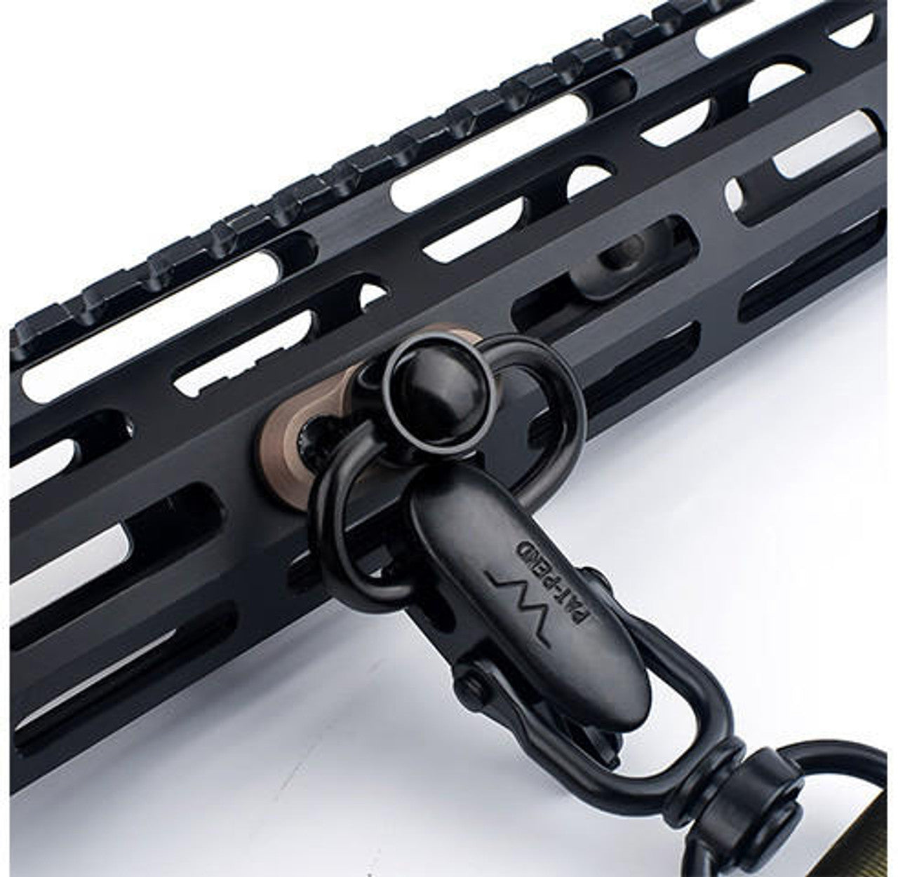 Dark Earth ACW M-LOK Sling Swivel Mount Installed on Rifle