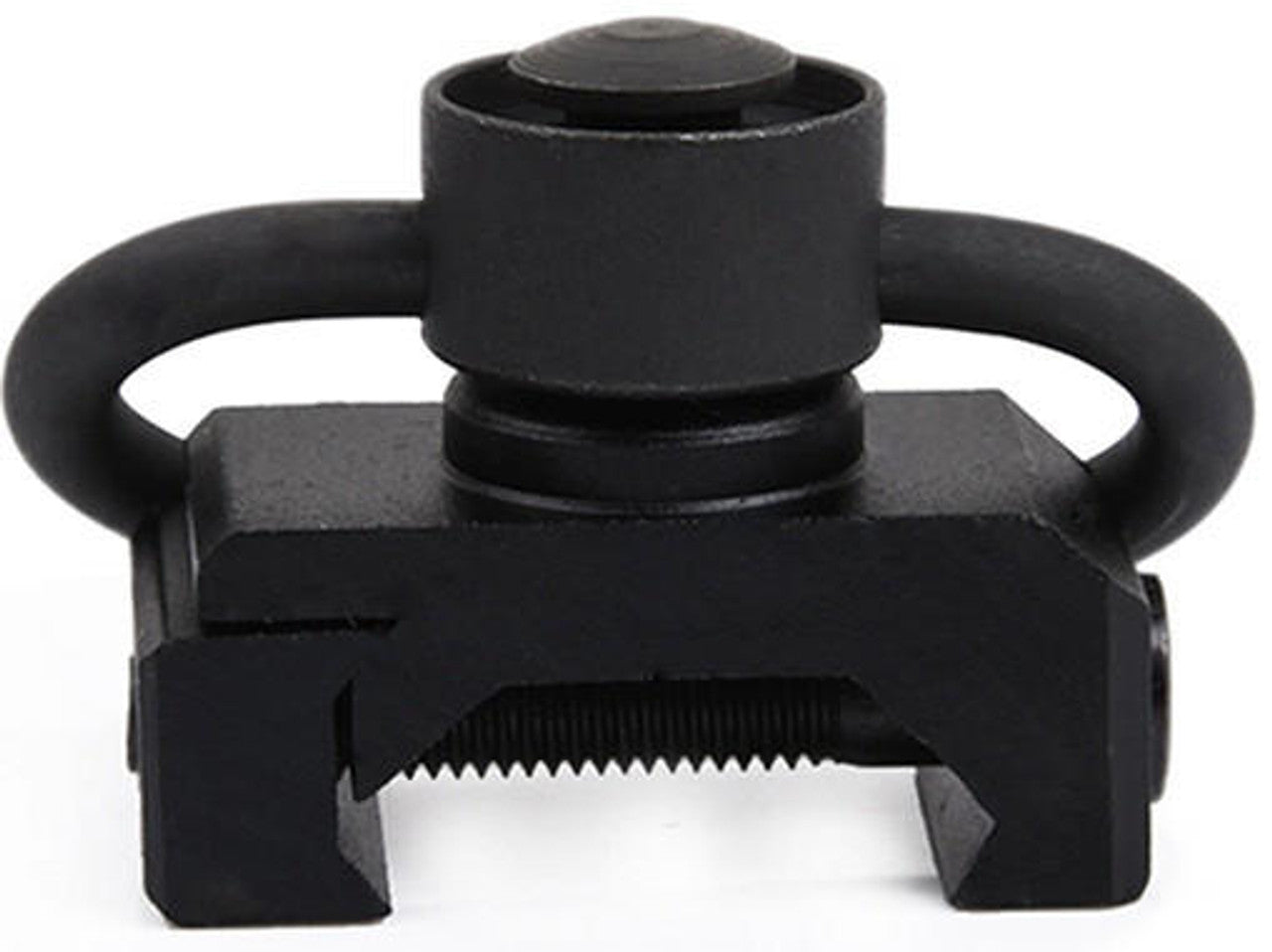 Black ACW QD Sling Mount Installed on Picatinny Rail - Secure Sling Attachment