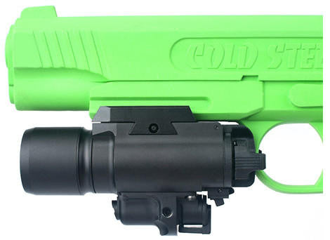 ACW X400 Standard 370 lumen pistol light and laser black mounted on airsoft pistol rail