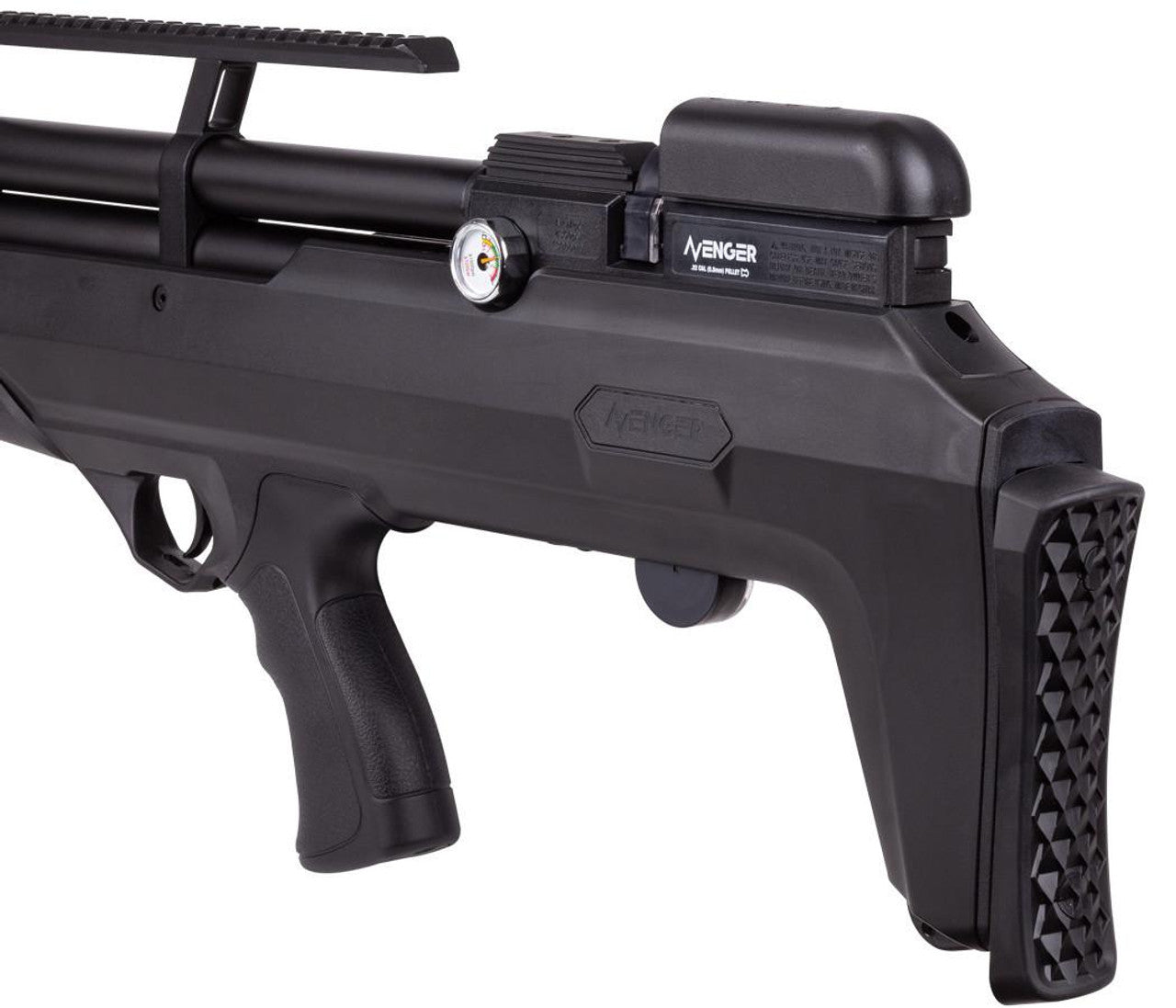 Air Venturi Avenger Bullpup .25 Cal PCP Air Rifle with black synthetic stock