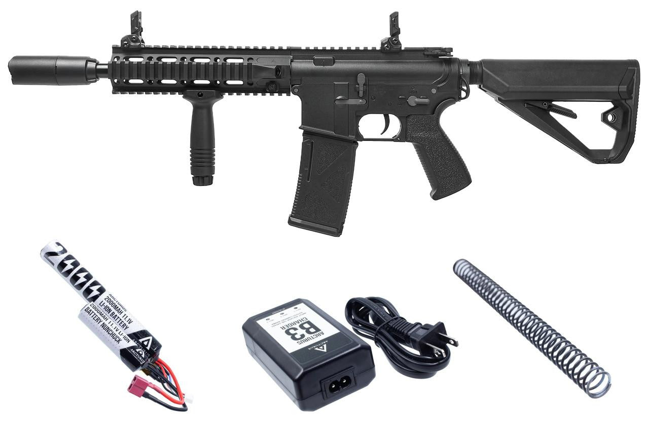 Arcturus LWT MK-II CQB AEG Sport Airsoft Rifle 10-Inch Barrel Starter Pack – Black