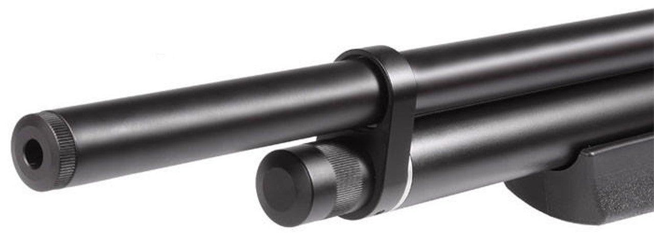 Benjamin Marauder PCP .22 Cal Air Rifle in black showing full profile and Lothar Walther barrel