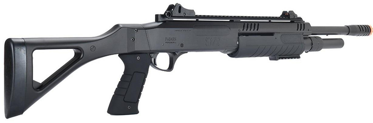 Side profile of BO Manufacturer FABARM STF12 tri-shot spring powered airsoft shotgun