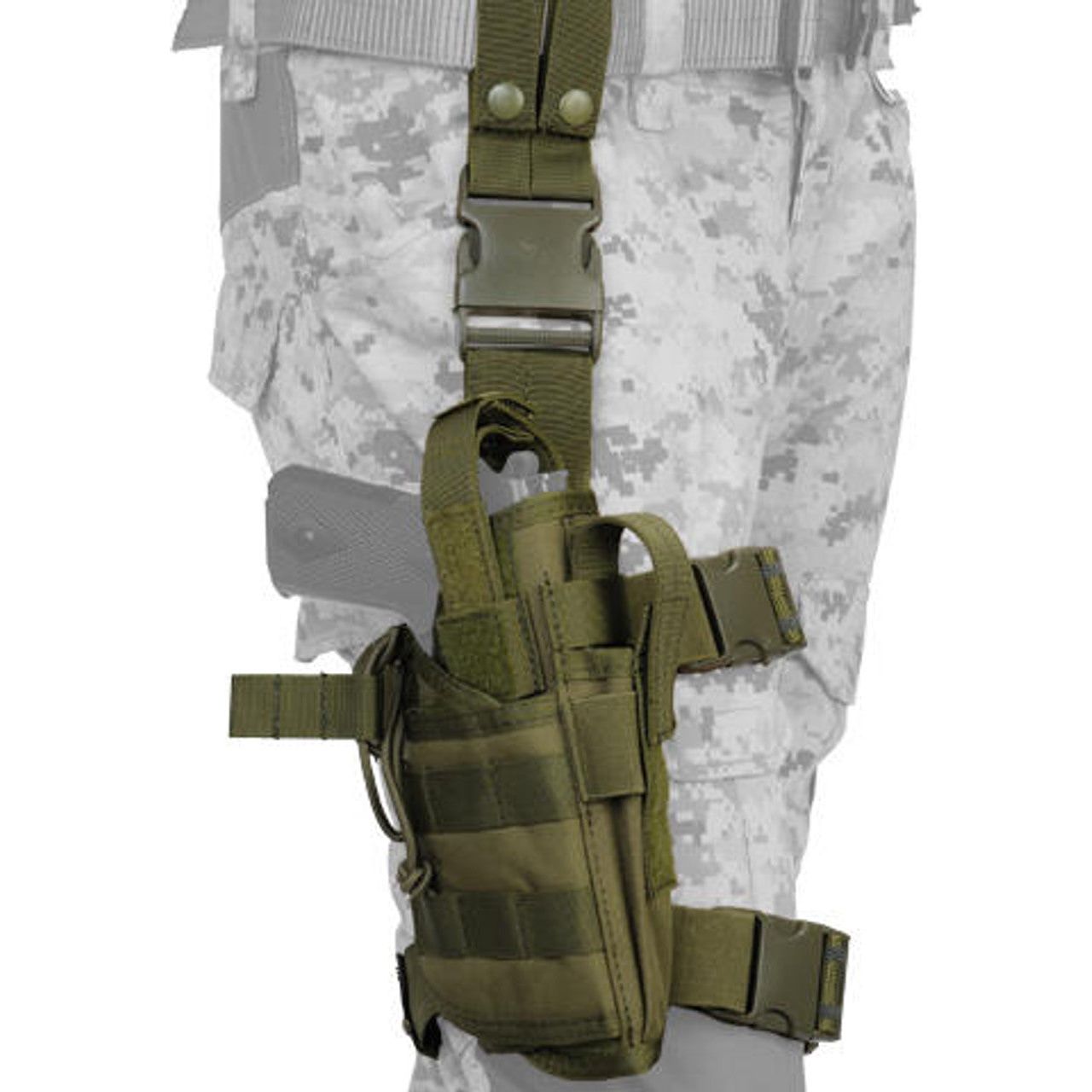 Lancer Tactical 322GN Nylon Tornado Drop Leg Holster, OD Green