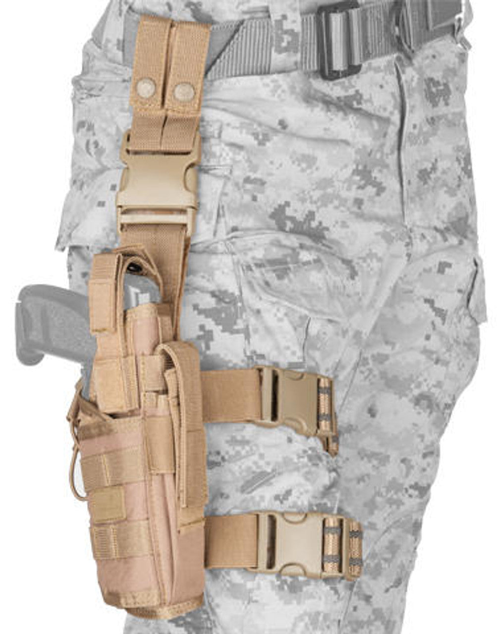 Lancer Tactical 322KN Holster – Durable Coyote Brown Drop Leg Gear