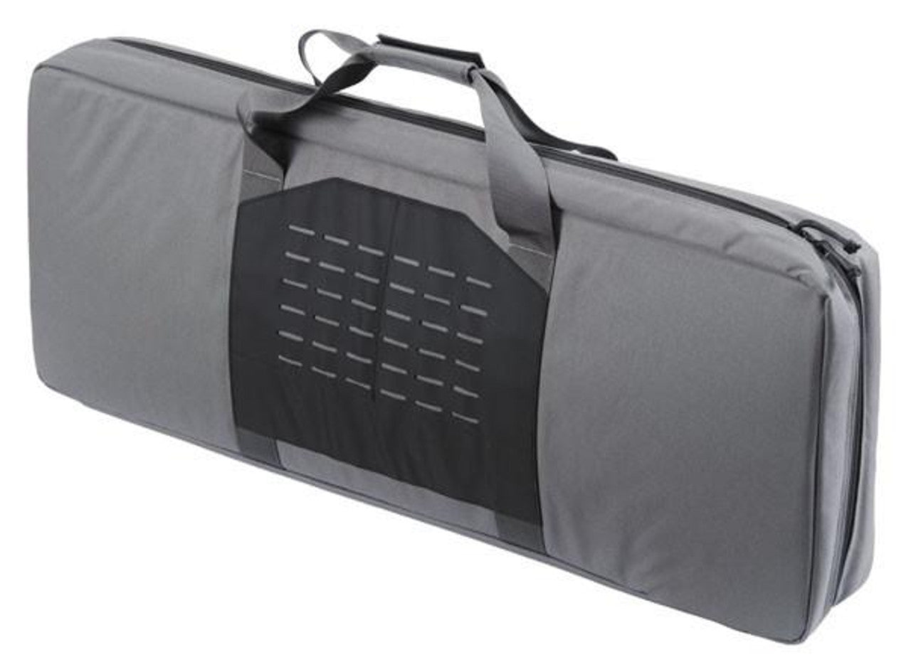 Code 11 grey 36-inch rifle bag with MOLLE panel - Back Side View