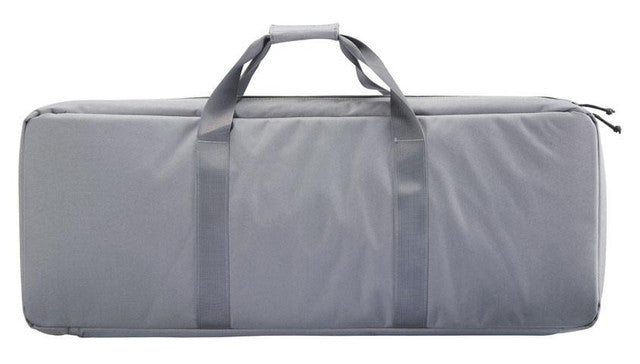 Code 11 grey 36-inch rifle bag with MOLLE panel - Front Side View with carrying handle