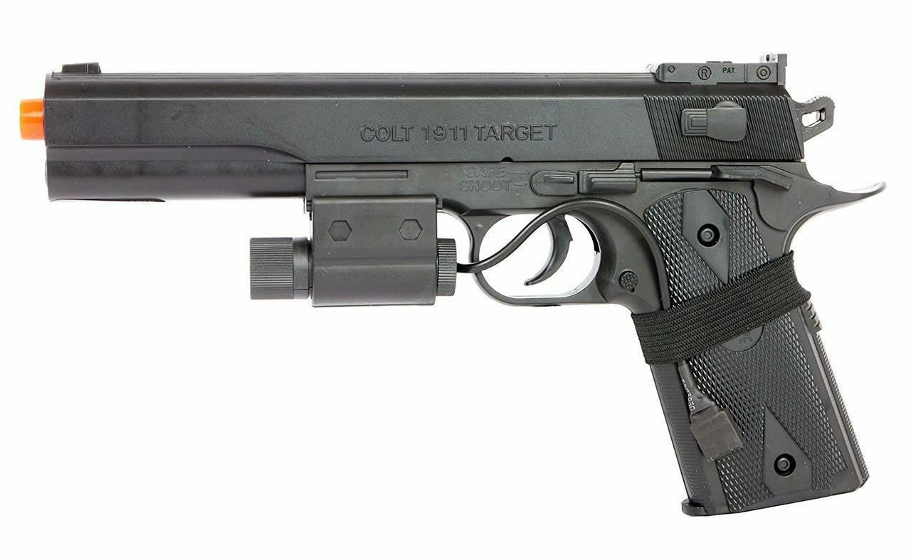 Dual Spring Powered Airsoft Pistols in silver and black finish β lightweight compact airsoft guns ideal for target practice and casual play