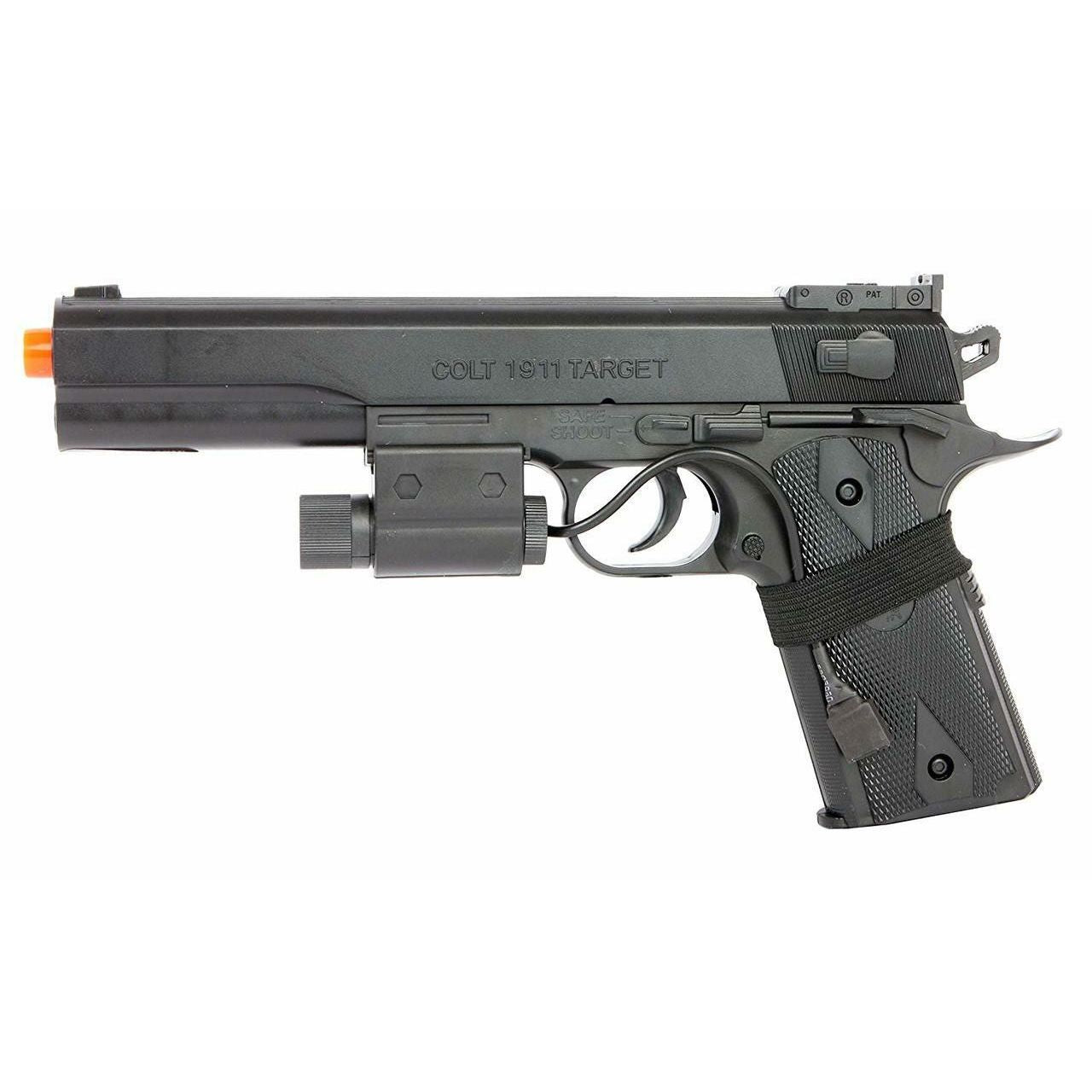 Dual Spring Powered Airsoft Pistols in silver and black finish – lightweight compact airsoft guns ideal for target practice and casual play