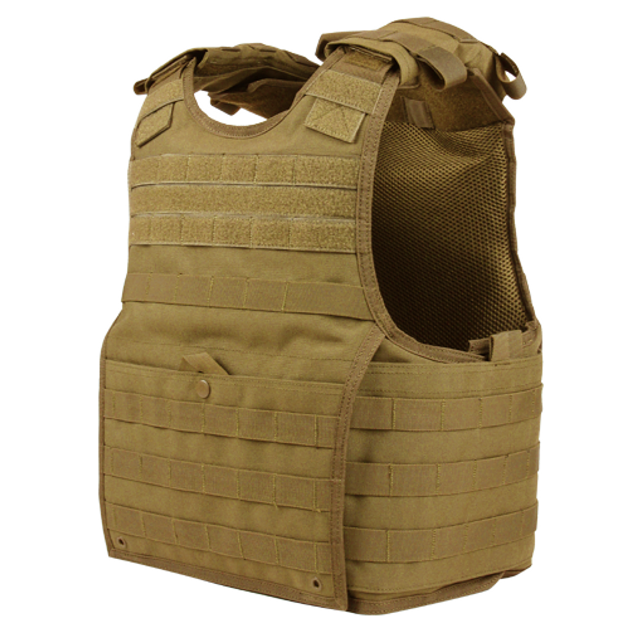 Condor EXO Plate Carrier, Coyote Brown – MOLLE Tactical Vest with Side Plate Pockets