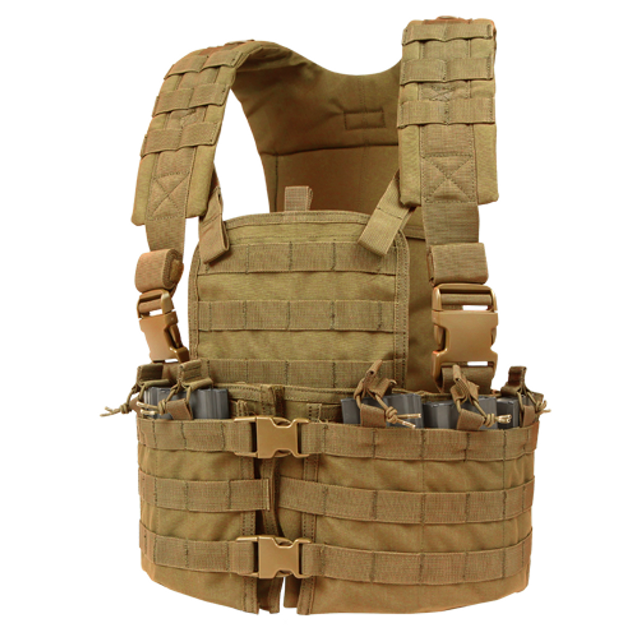 Condor MOLLE Modular Chest Rig/Hydration Carrier in Coyote – MOLLE-Compatible Tactical Chest Rig with Hydration Bladder Compartment