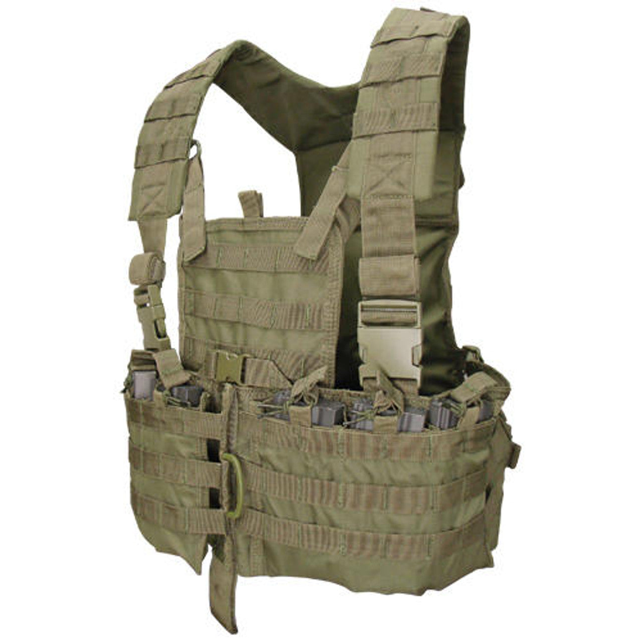 Condor MOLLE Modular Chest Rig/Hydration Carrier in OD Green – MOLLE-Compatible Tactical Chest Rig with Hydration Bladder Compartment