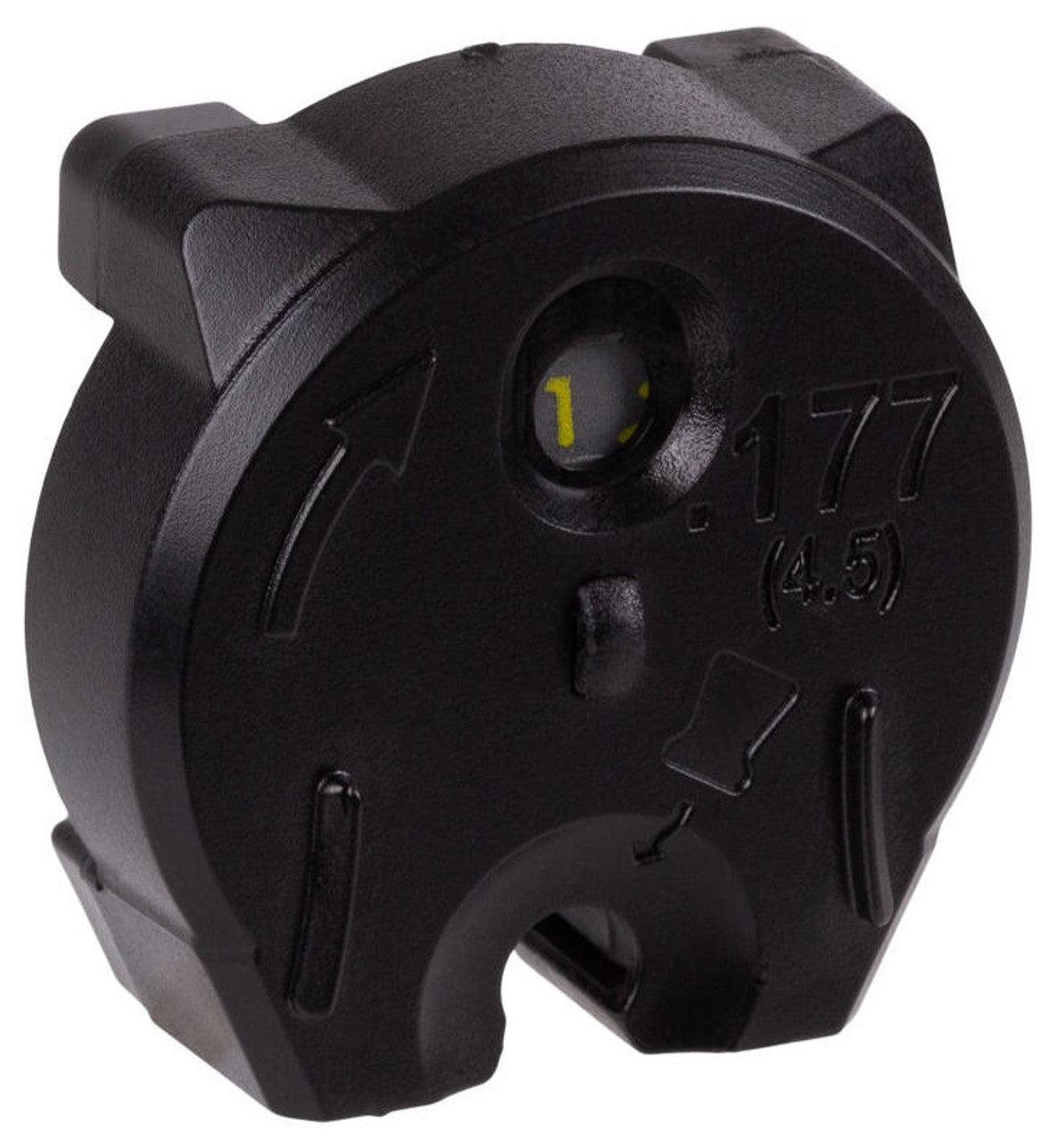 Close-up of the Crosman MAG-Fire Extreme’s 12-shot rotary magazine, designed for fast, reliable multi-shot firing without the need to reload after every shot. Its robust construction and smooth rotation ensure consistent feeding and uninterrupted shooting action.