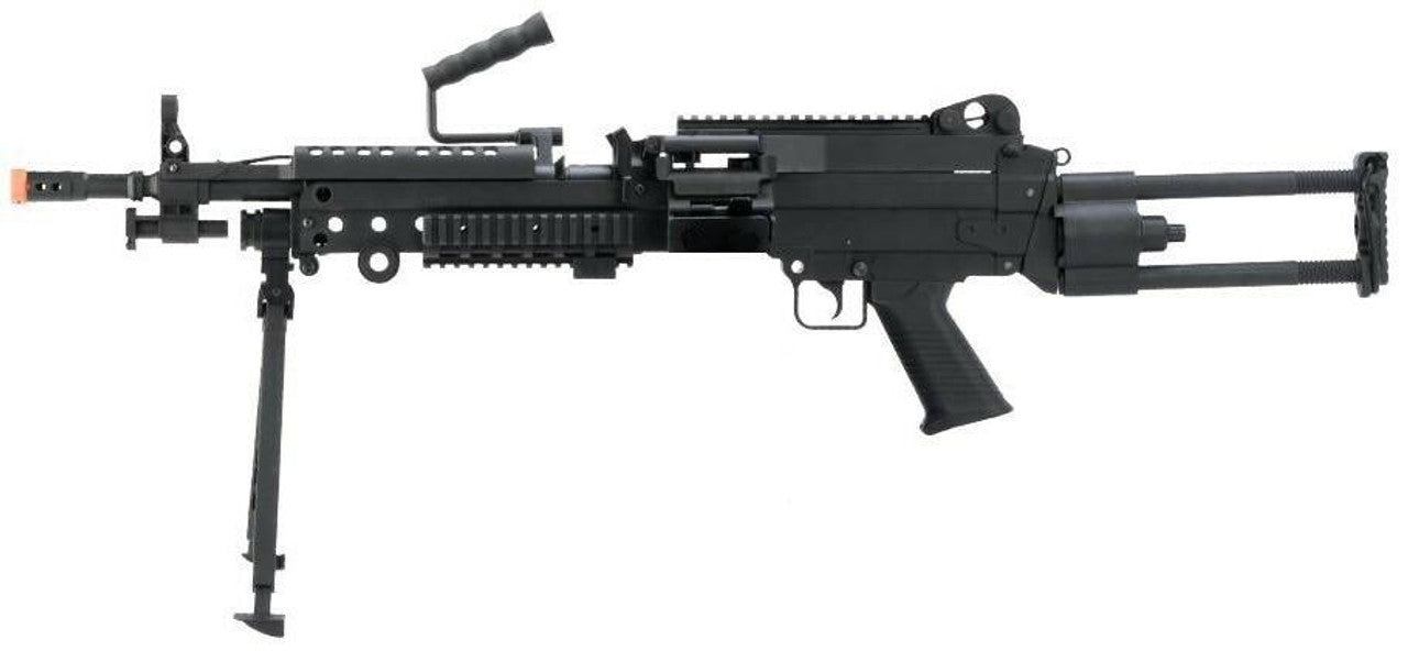 Cybergun M249 Featherweight LMG side profile in black