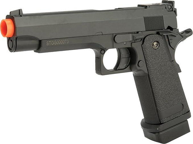 CYMA Hi-Capa Airsoft AEP Pistol in black with full metal slide and polymer frame