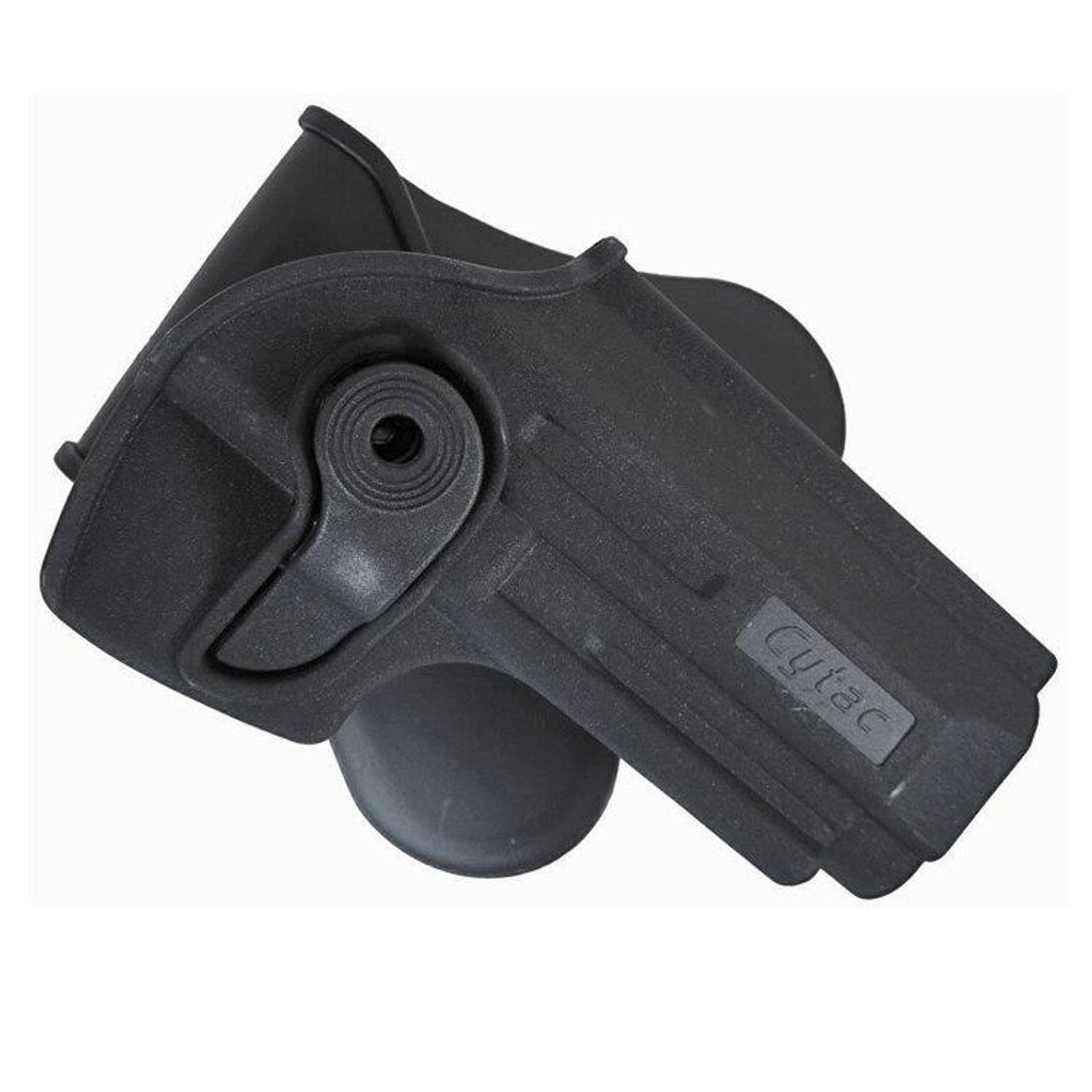 "Cytac Taurus PT92 and Beretta 92 Variant Pistol Holster - High-strength polymer holster with Level II retention system, 360-degree adjustability, and compatibility with Taurus PT92, PT100, and Beretta 92 series pistols. Features a quick-release button and multiple attachment options. Ideal for law enforcement, military personnel, and civilian use