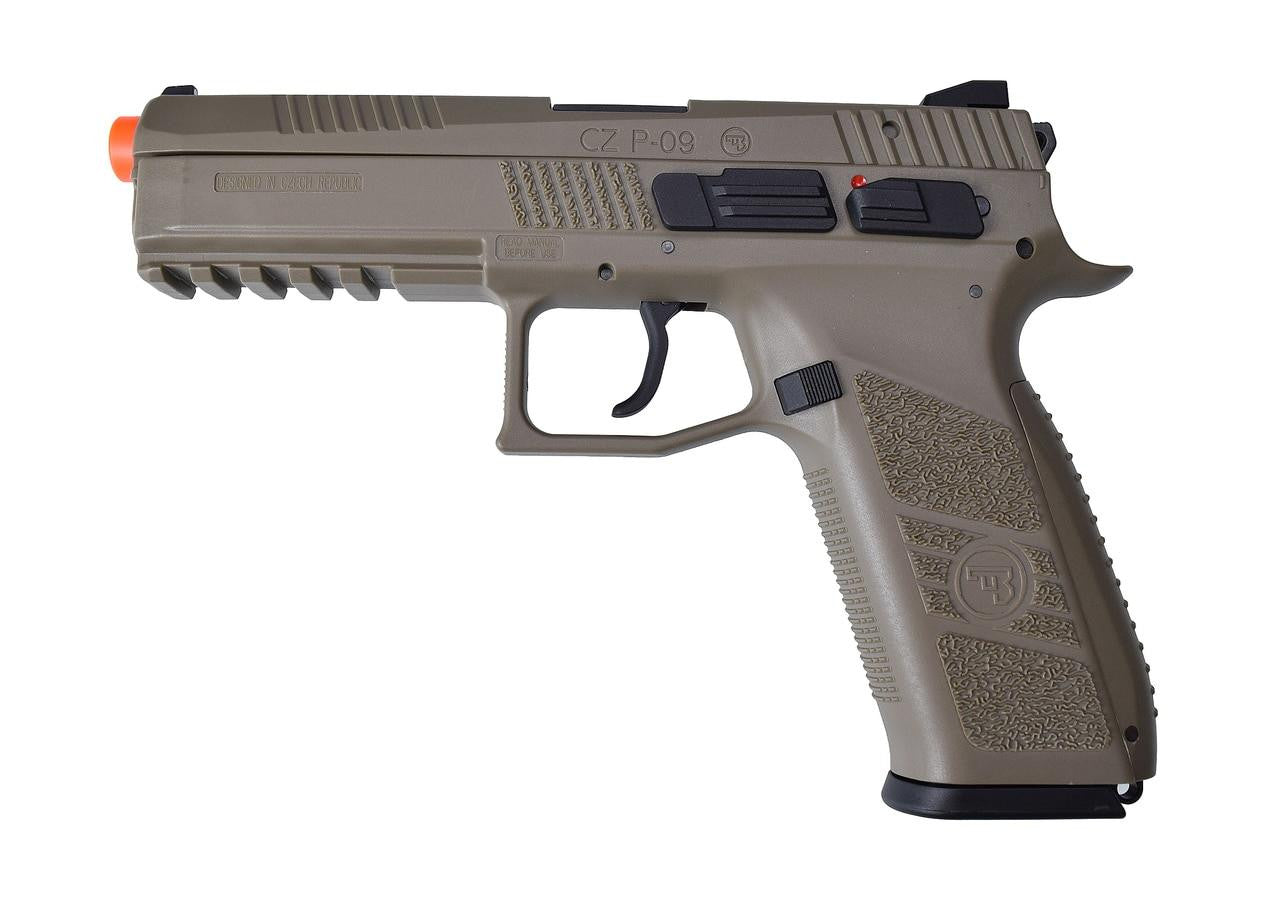 CZ P-09 Gas Blowback Airsoft Pistol - Sportline FDE/Tan
