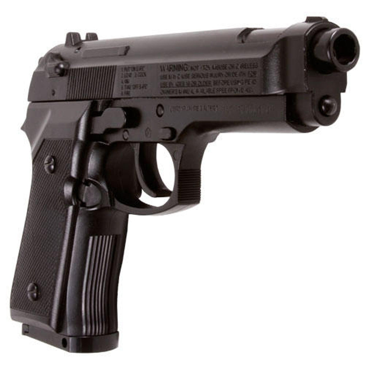 Daisy Powerline 340 Spring Single Action 0.177 Cal Air Pistol right angle view of the muzzle and trigger