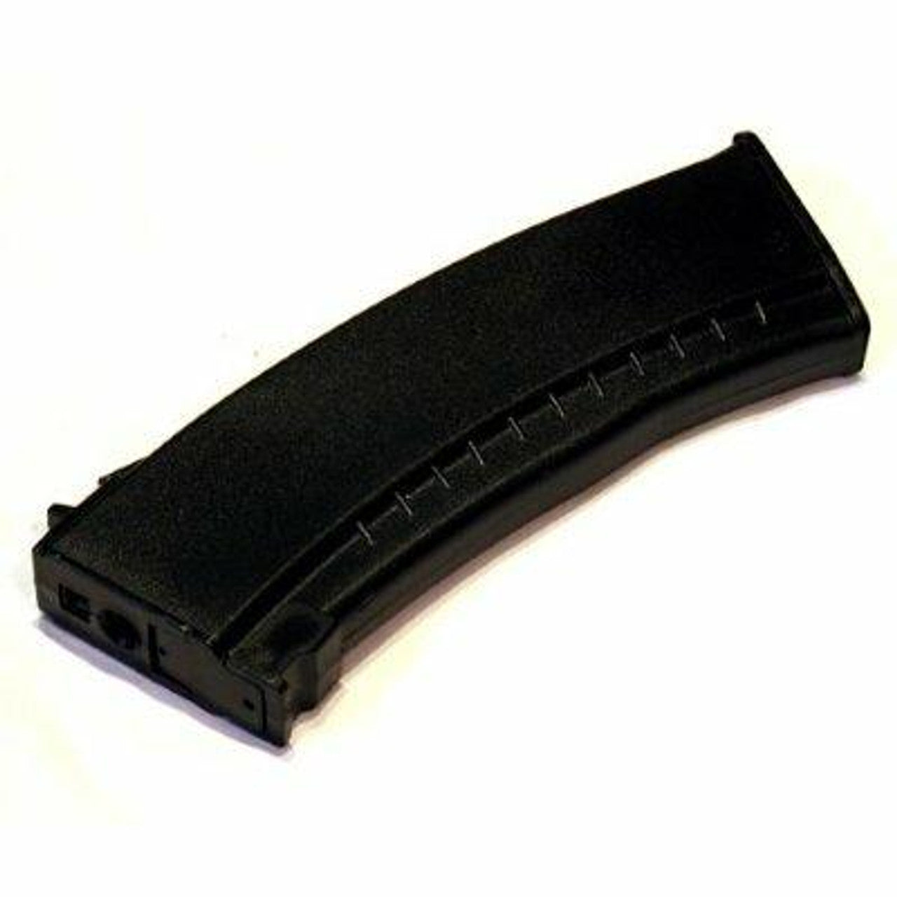 A black, high-capacity magazine designed for AK74 AEG airsoft rifles, capable of holding 500 rounds.