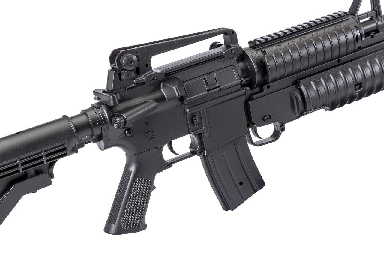 Double Eagle M4 AEG with Underbarrel Tri-Shot Launcher - Black