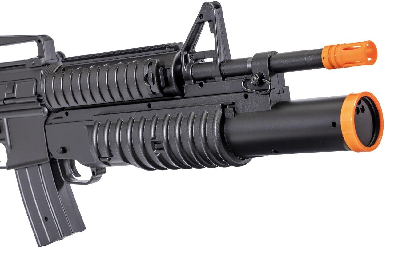 Double Eagle M4 AEG with Underbarrel Tri-Shot Launcher - Black
