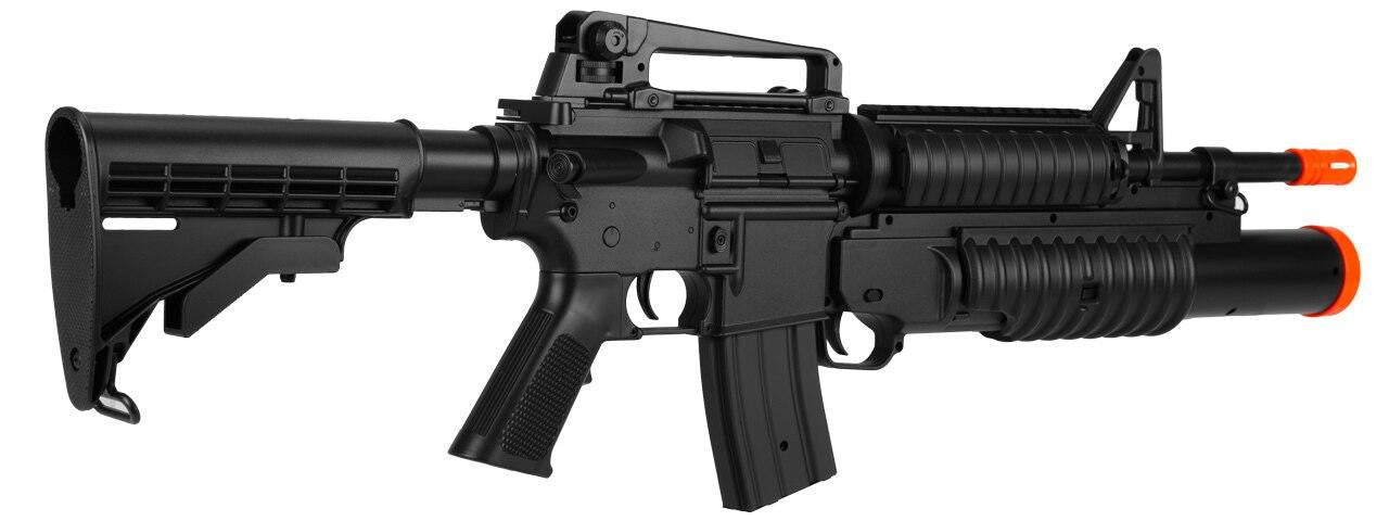 Double Eagle M4 AEG with Underbarrel Tri-Shot Launcher - Black