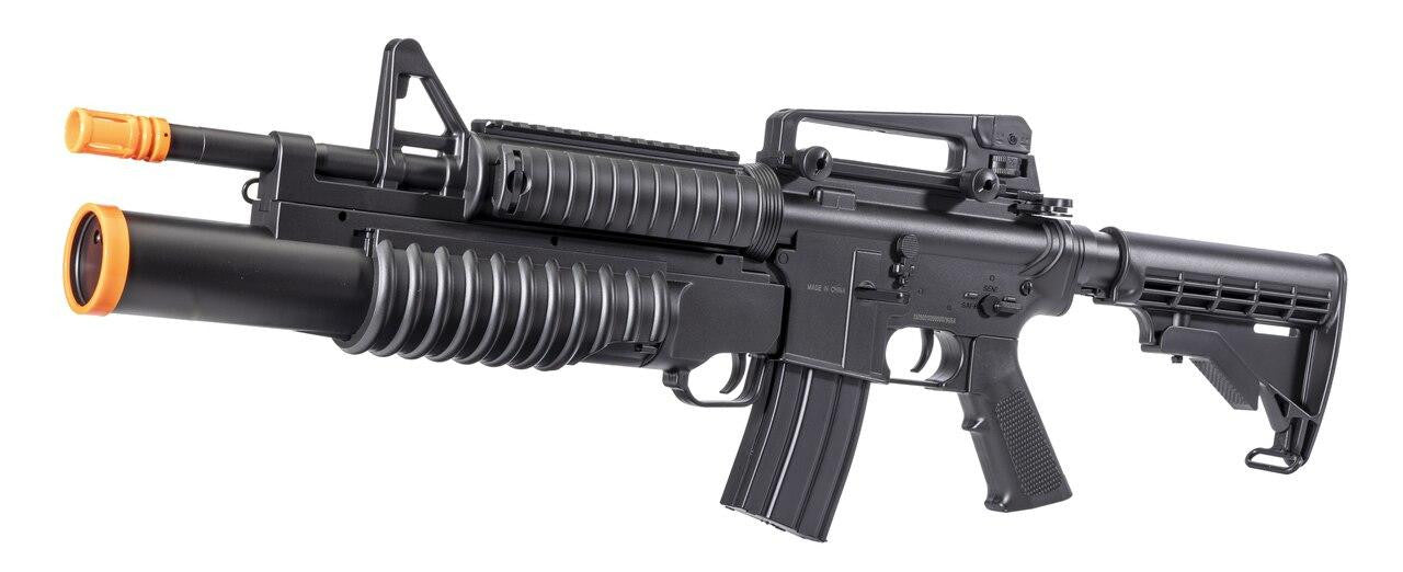 Double Eagle M4 AEG with Underbarrel Tri-Shot Launcher - Black