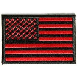 American Flag Velcro Patch, Black/Red