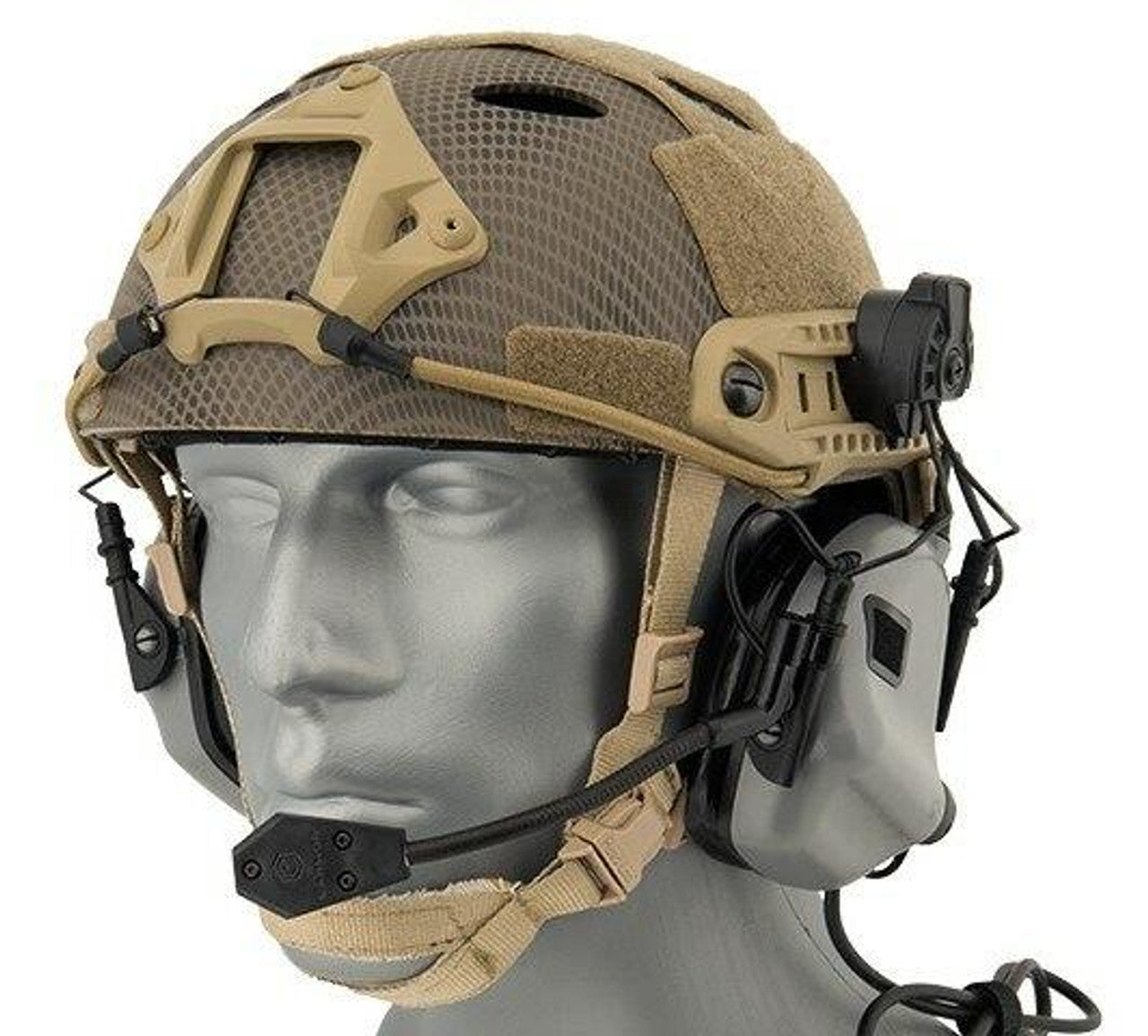 Earmor M32H MOD3 Tactical Communication Hearing Protector worn by tactical professional for clear communication in loud environments