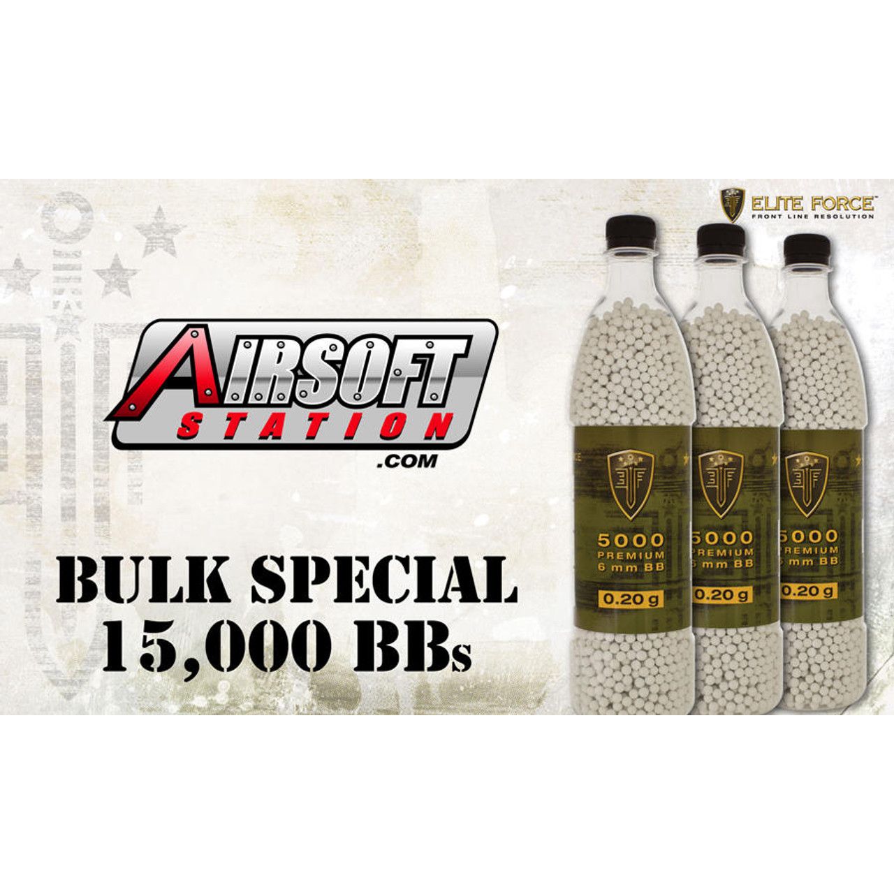 Elite Force Premium 0.20g BBs 15,000-round white bottle