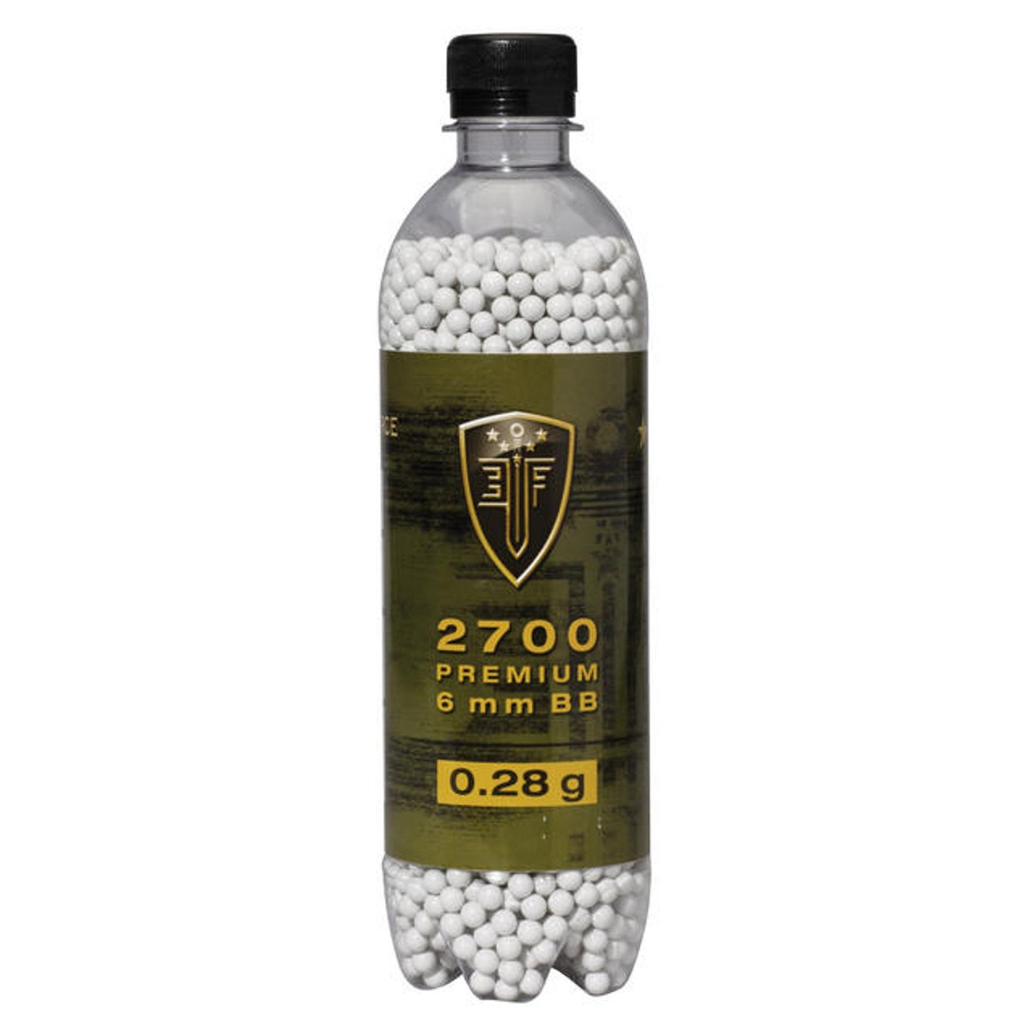Elite Force Premium 0.28g white airsoft BBs in 2700-round bottle