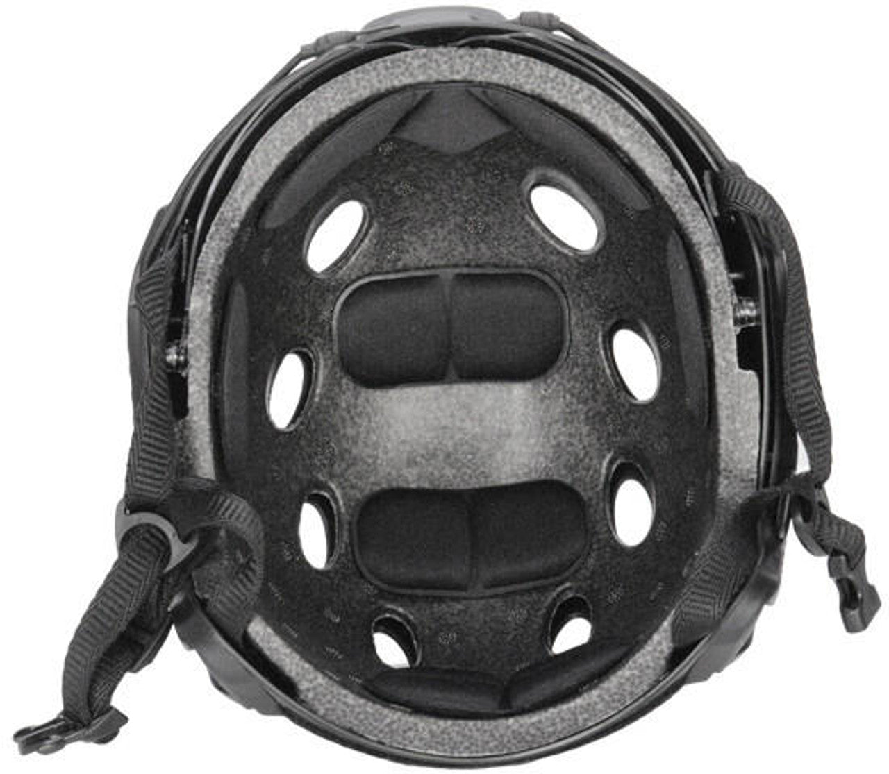 Emersongear PJ Type Basic Helmet with Visor in Black – Back view displaying adjustable straps and ventilation for comfort during gameplay