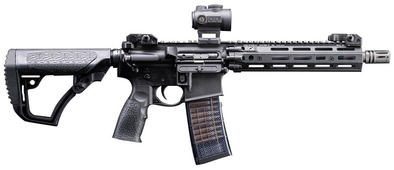 Side profile of Daniel Defense Licensed MK18 RIII Airsoft Rifle in Black