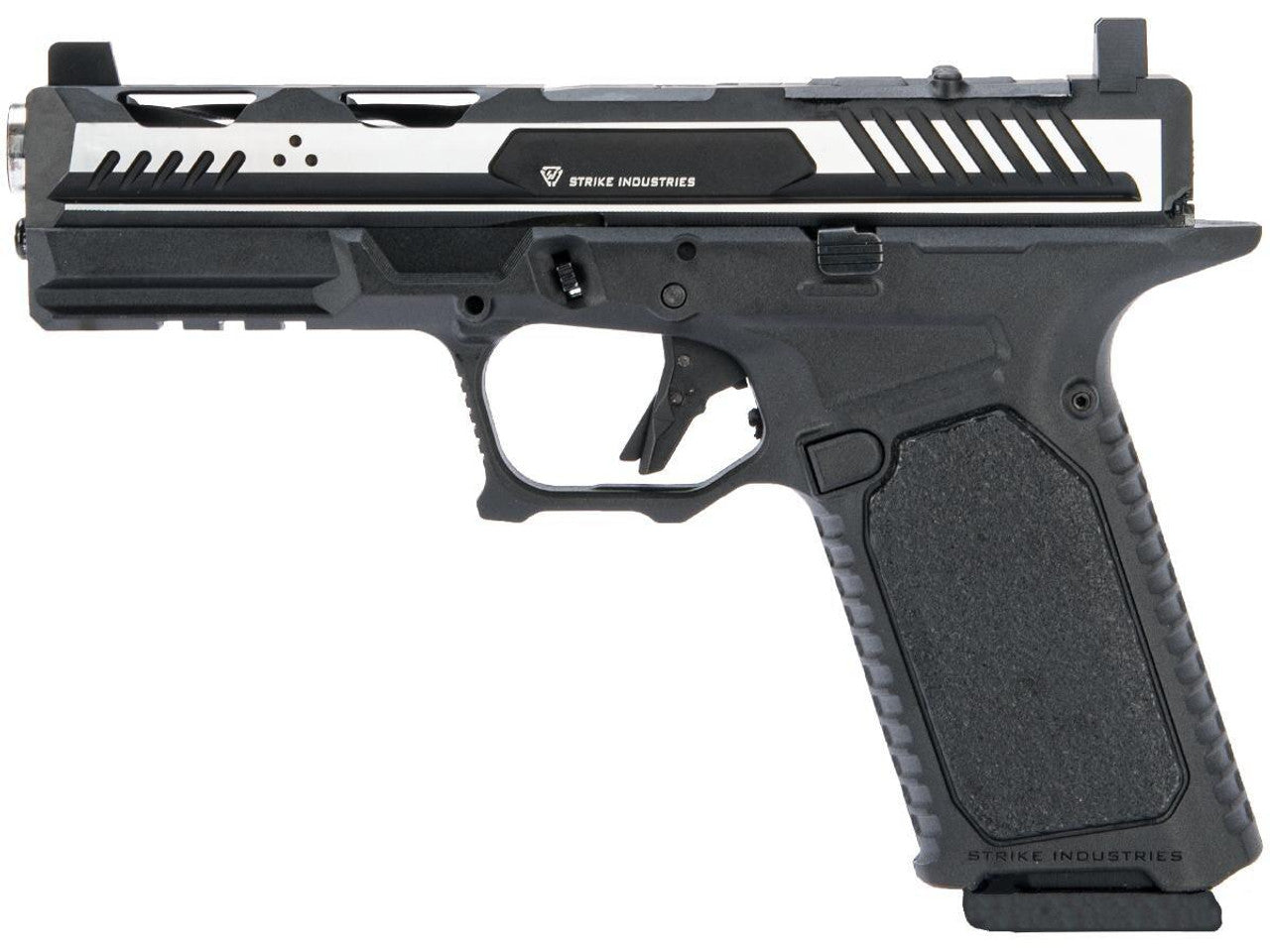 EMG Strike Industries ARK Gas Blowback Airsoft Pistol with STRIKE Frame, Black and Silver