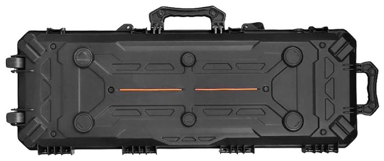 Close-up of G-Force rifle case heavy-duty zippers and reinforced carry handles