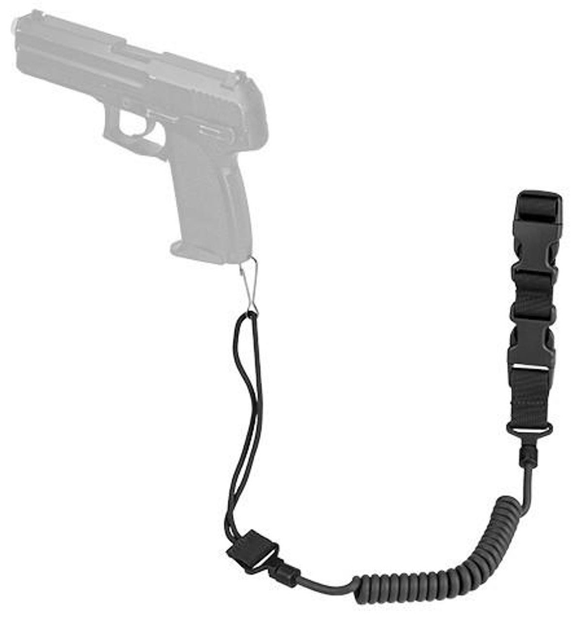G-Force Nylon Elastic Upgraded Pistol Lanyard Sling Black - Secure and Flexible