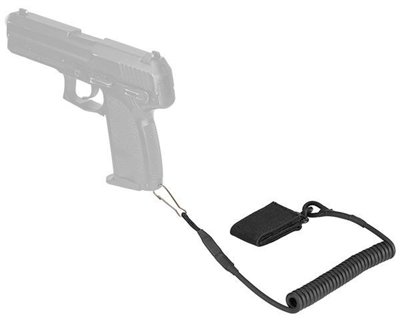 Black G-Force Pistol Lanyard for Tactical Operations and Quick Access