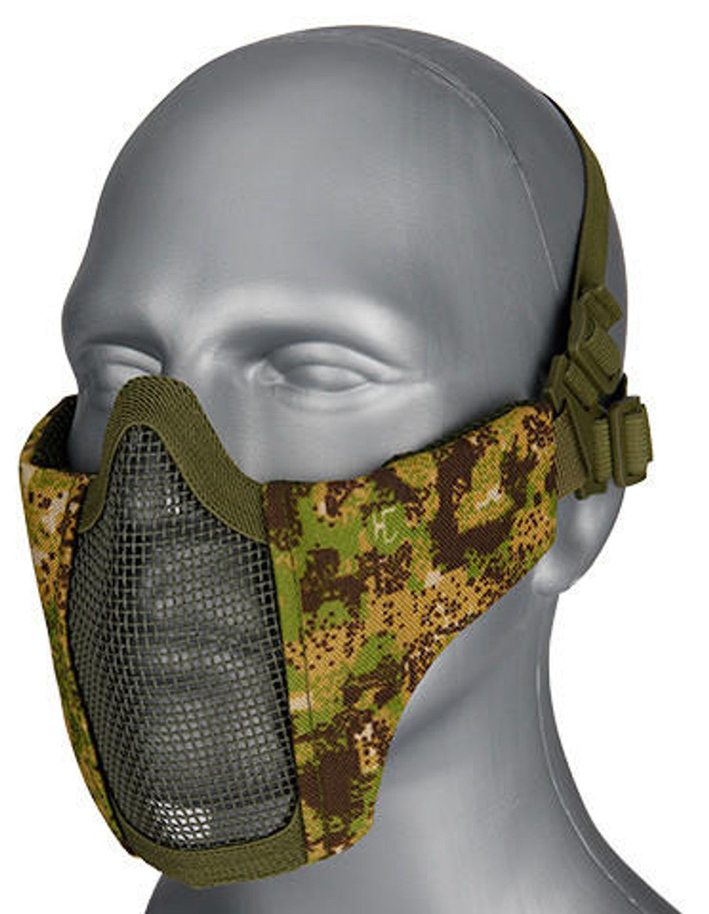 G-Force Tactical Steel Mesh Face Mask with Greenzone Camouflage for Airsoft Protection