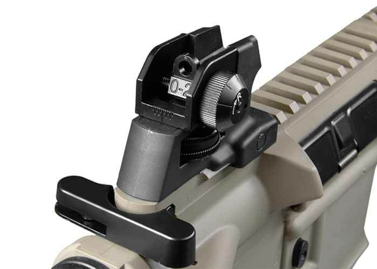 G&G CM16 Raider Short Tan Combat Machine Airsoft Rifle Rear Sight