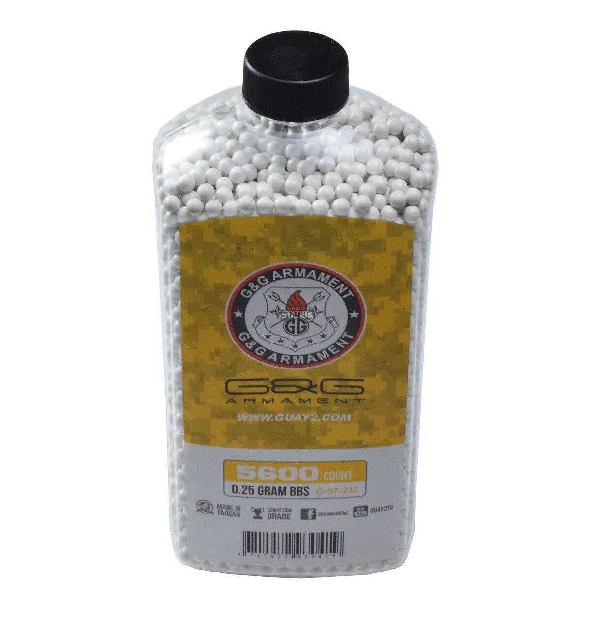 G&G Perfect 0.25g BBs in 5600-count white bottle
