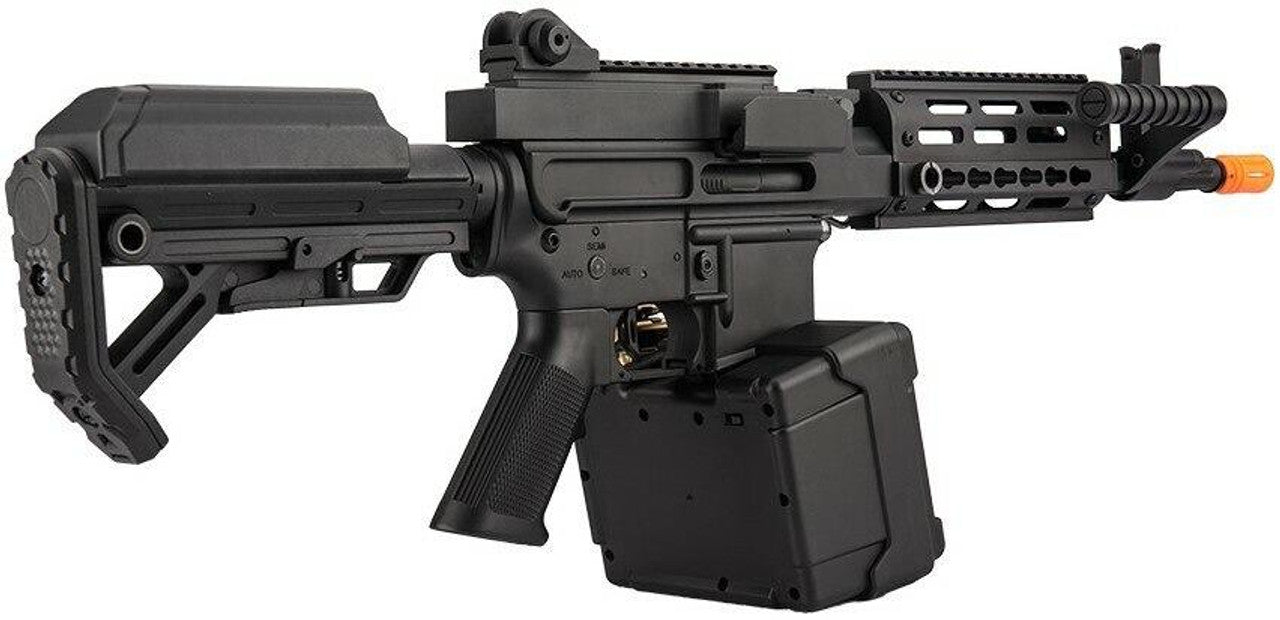 Golden Eagle MCR Short Barrel LMG Airsoft Rifle, Black
