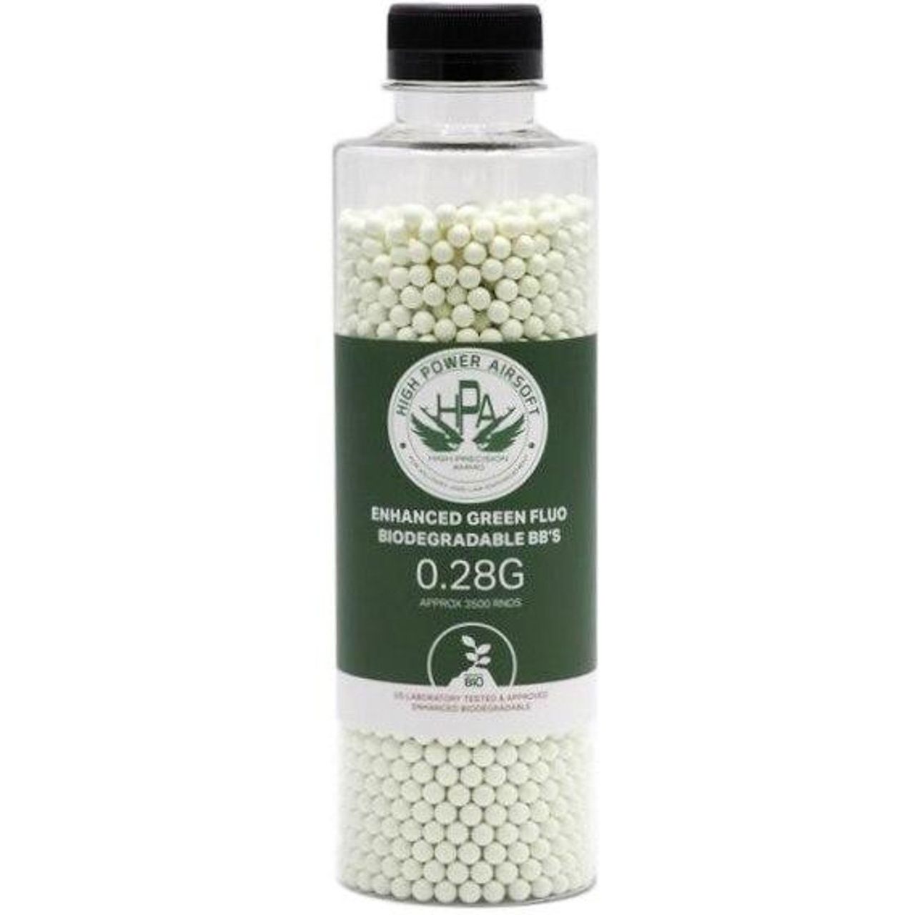 HPA 0.28g Biodegradable Airsoft BBs – 3500 Round Bottle for Outdoor and HPA Use