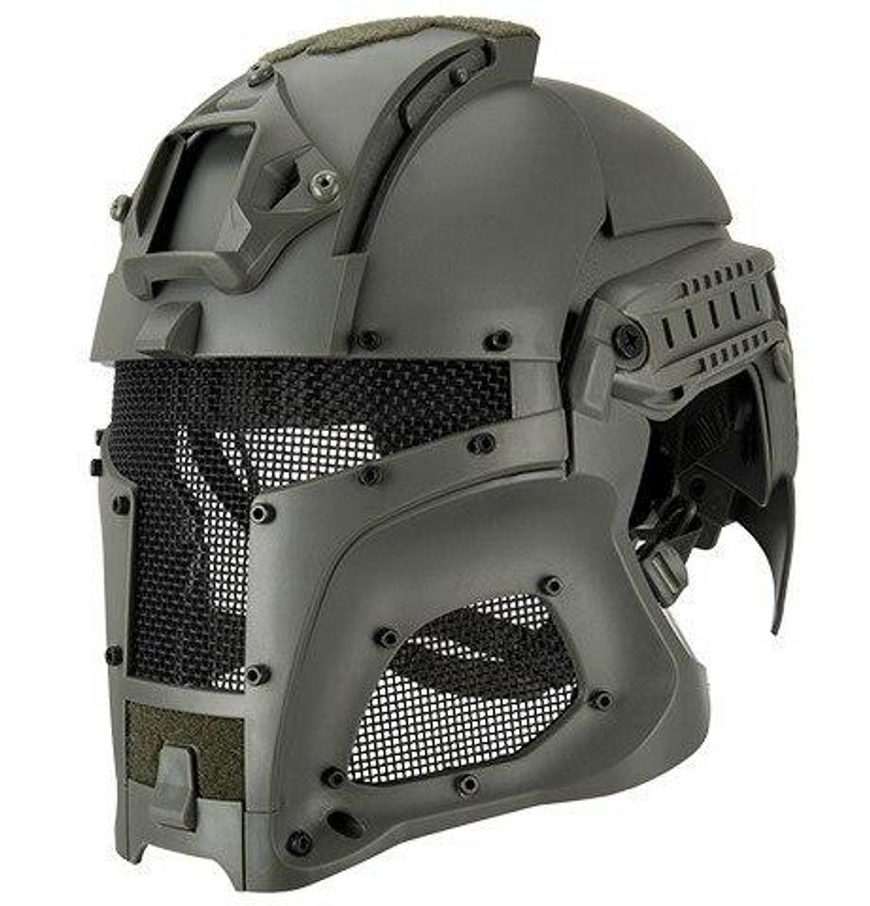 Interstellar Battle Trooper Full Face Airsoft Helmet in Foliage Green – Full-Face Tactical Protection for Airsoft