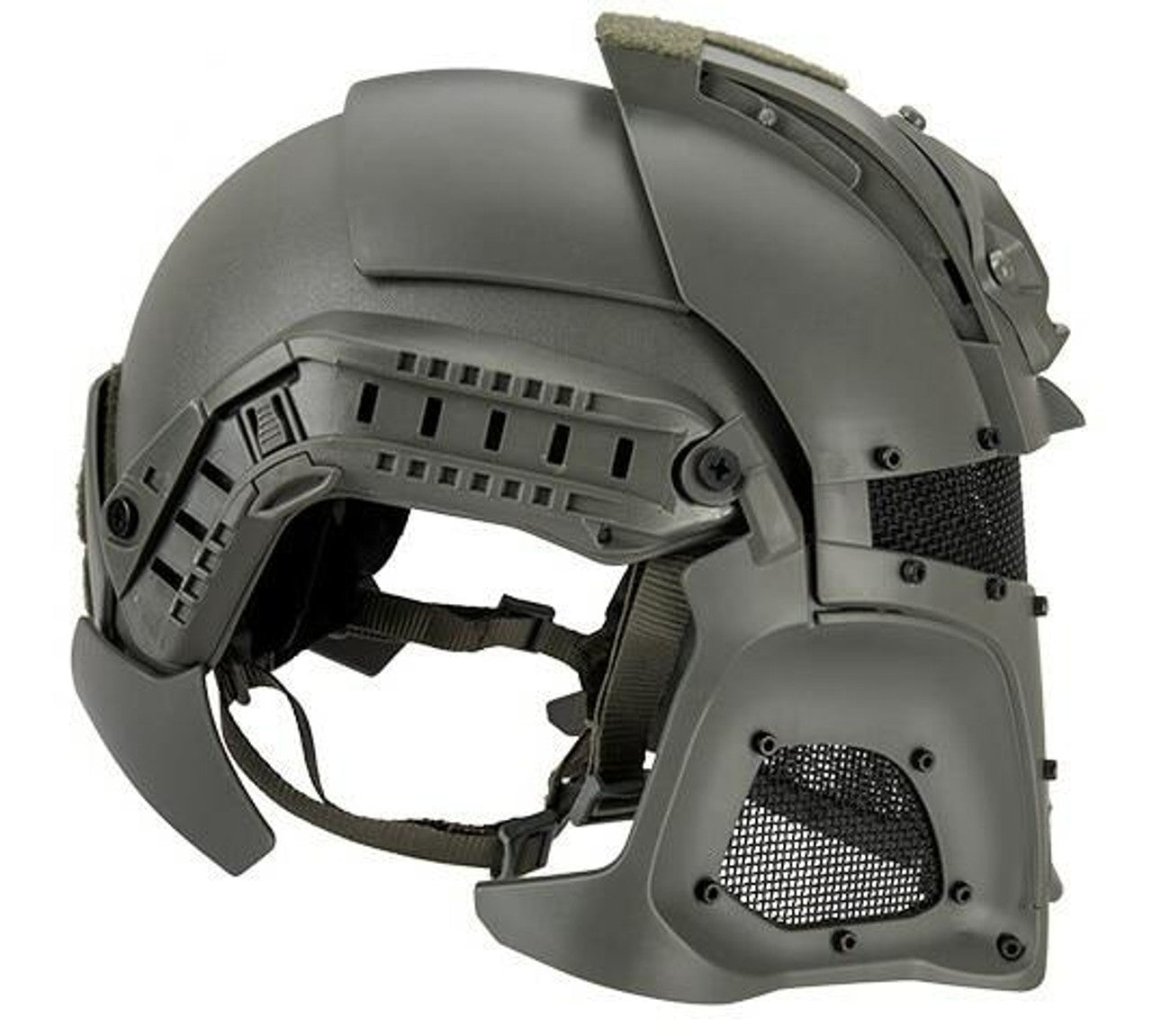 Interstellar Battle Trooper Full Face Airsoft Helmet, Foliage Green – Durable Tactical Protection for Airsoft