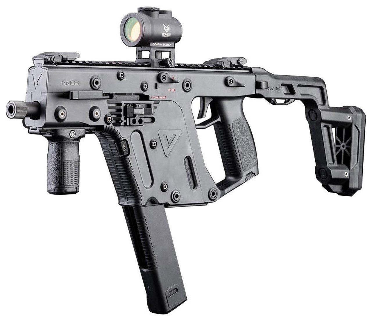 Krytac KRISS Vector GBB Airsoft Rifle full side profile in black finish