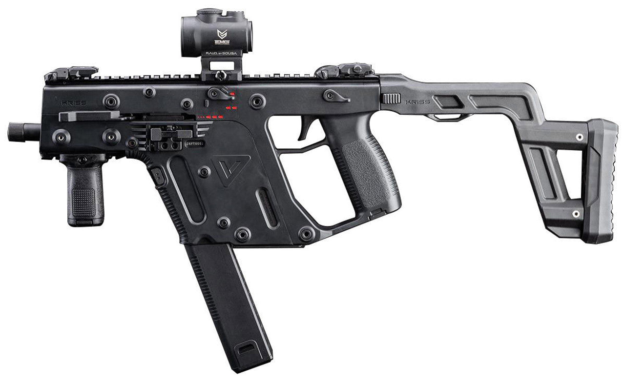 Krytac KRISS Vector GBB SMG Airsoft Rifle in black angled front view